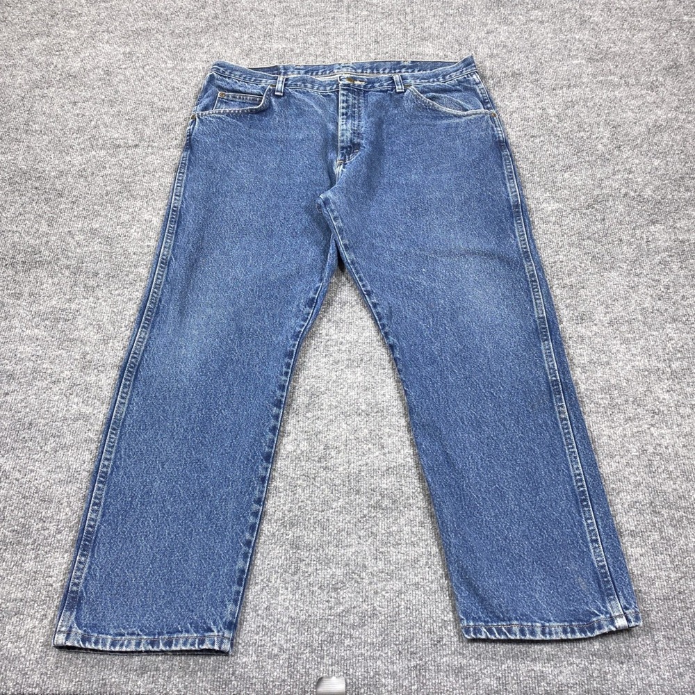 Wrangler Jeans Mens 40x30 Blue Straight Leg Premium Quality Denim‎ 5-Pocket